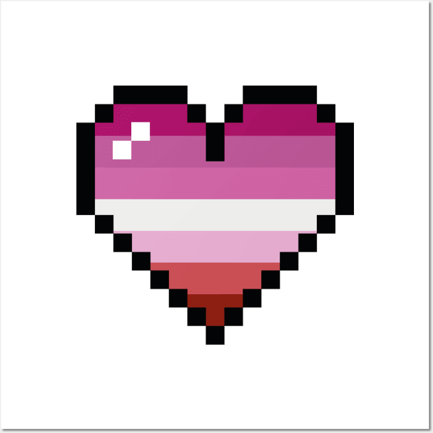 Lesbian 8 bit heart Wall Art by MandyDesigns